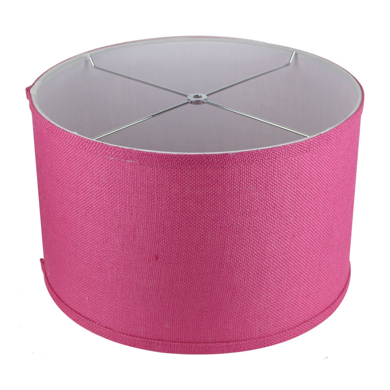Abat-jour tambour en acrylique classique Ganya (araignée), Fuchsia, H 10 po x l 16 po x P 16 po