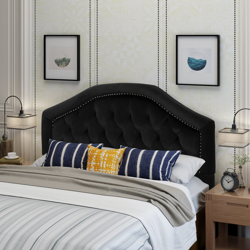 Tufted Upholstered Headboard With Durable Metal Legs