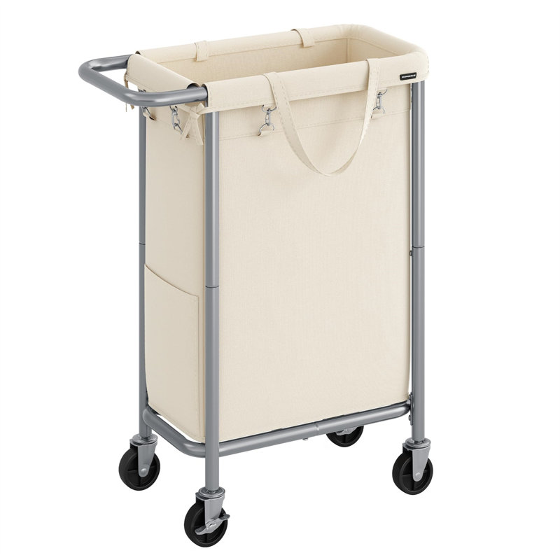 Panier à linge roulant avec poignées, Noir, H 31,89 po x l 24,02 po x P 11,42 po