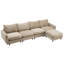 130 po Velours modulaire surdimensionné de 5 L en forme de combinaison modulaire, couleur nomade, structure en eucalyptus, 5 sièges, salon confortable avec cadre nomade en chameau, structure et structure résiliente