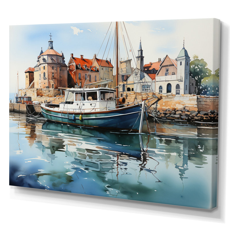 Port Harbor Reflections X sur impression sur toile, H 12 po x l 20 po x P 1 po, Toile tendue