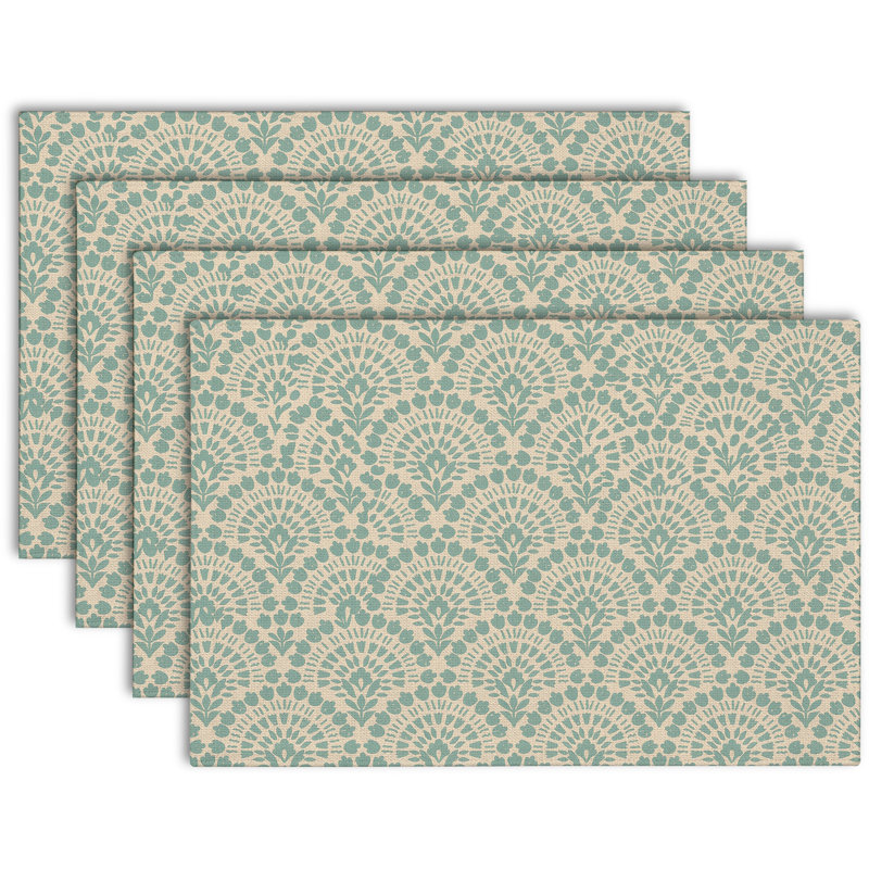 Rectangle Polyester Dining Table Placemat, Teal