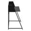 Bureau d'ordinateur moderne pour la maison, 122 cm (48 po) avec base en métal noir et tablettes stratifiées, bureau contemporain pour la maison, plateau et étagères de rangement.