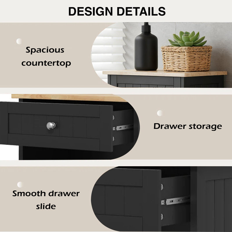 Trash Cabinet,Storage Cabinet(Trash Can Not Included), Black