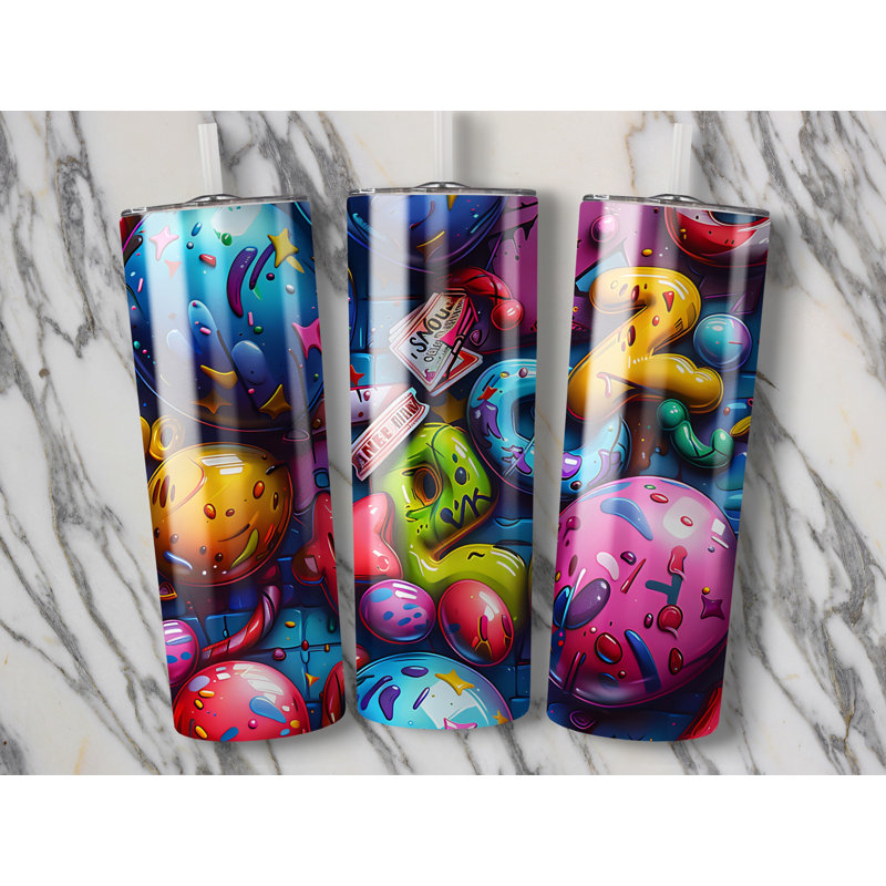Choose Handmade Tumblers 591ml Vacuum Insulated Stainless Steel (18/8) Travel Tumbler with Straw