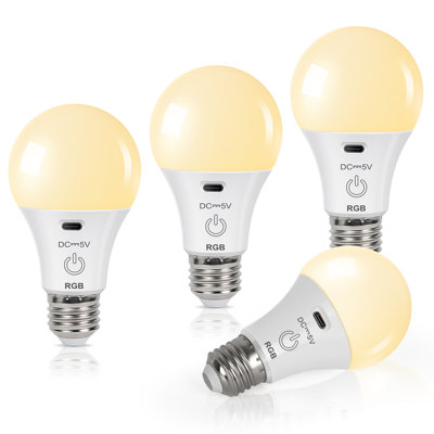 2W Rechargeable RGB Light Bulb With Remote Control Colour Changing
