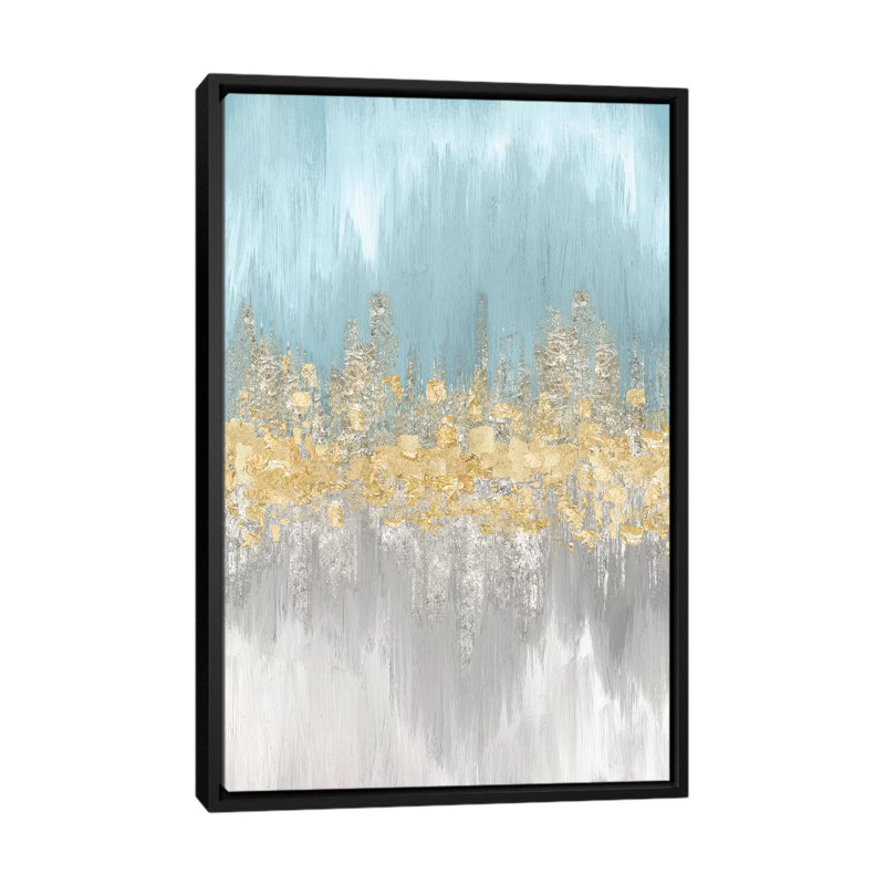 « neutral wave lengths ii », impression sur toile, H 26 po x l 18 po x P 1,5 po, Toile avec cadre noir, Pas de tapis
