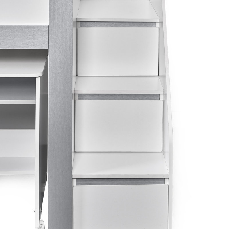 Toka Single (3') Loft Bed Bed Frame with Storage Included with Desk Included