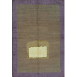 Wool Abstract Area Rug in Plum/Brown