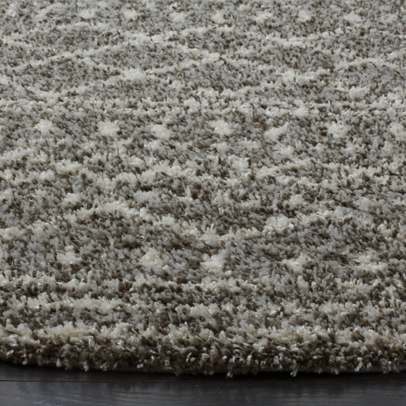 Develin Performance Geometric Rug, Round 10', Brown/Ivory