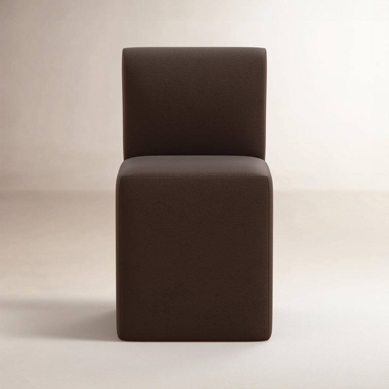 Chaise de salle à manger Archbald, Velours chocolat classique