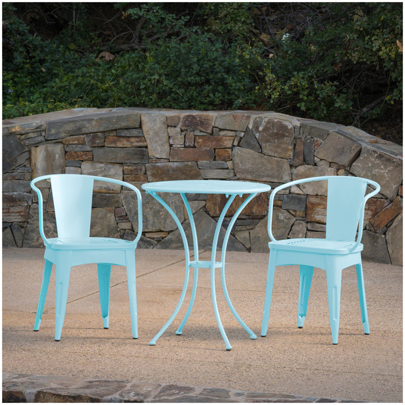 ENSEMBLE MÉTAL 3 PCS LOURDES - Bleu clair mat