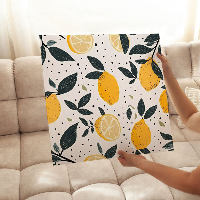 «Food and Kitchen Lemons», impression d'art moderne sans cadre, H 20 po x l 20 po