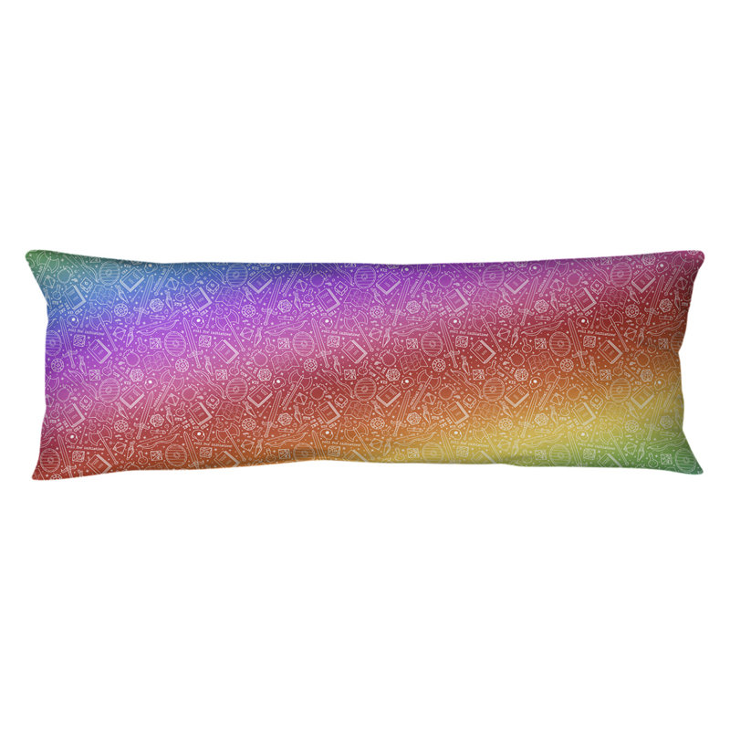 Coussin lombaire rpg, Bourre en polyester, Rose, rouge et jaune