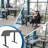 Adjustable L-Shaped Metal Base Standing Desk with Power Outlet