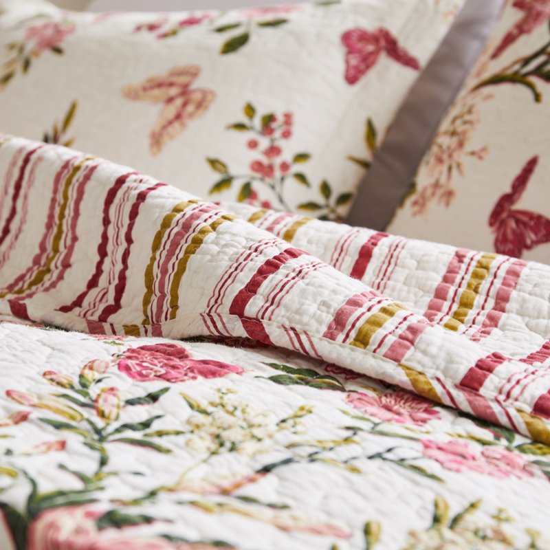 Ensemble de courtepointe 2 pièces Greenland Home Fashions Butterfly Multicolor, 68 x 88 pouces