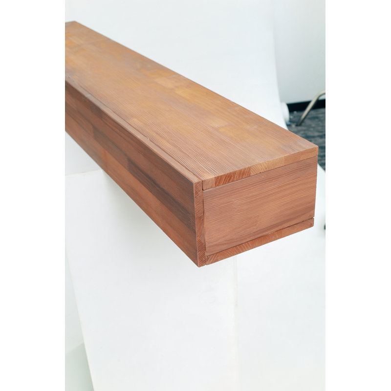 Manteau de cheminée en bois rustique 60 "- Tablette flottante murale pour la décoration du salon, Marron clair, 60"