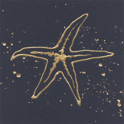 Gold Starfish I by Chris Paschke - 1 Piece Wrapped Canvas Painting
