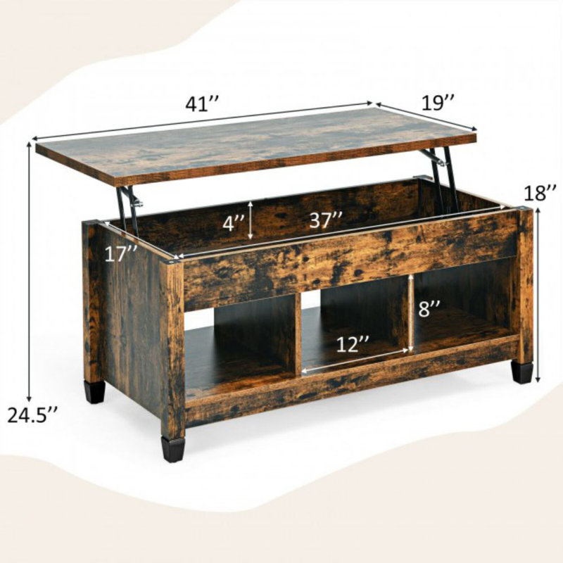 Camylle Single Coffee Table, Brown, Brown
