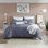Ensemble d'édredon 5 pièces en jacquard à pinces à pompon 100% coton Swift Home Marilla - 2 coussins décoratifs inclus - chaleur toutes saisons, durable, facile d'entretien