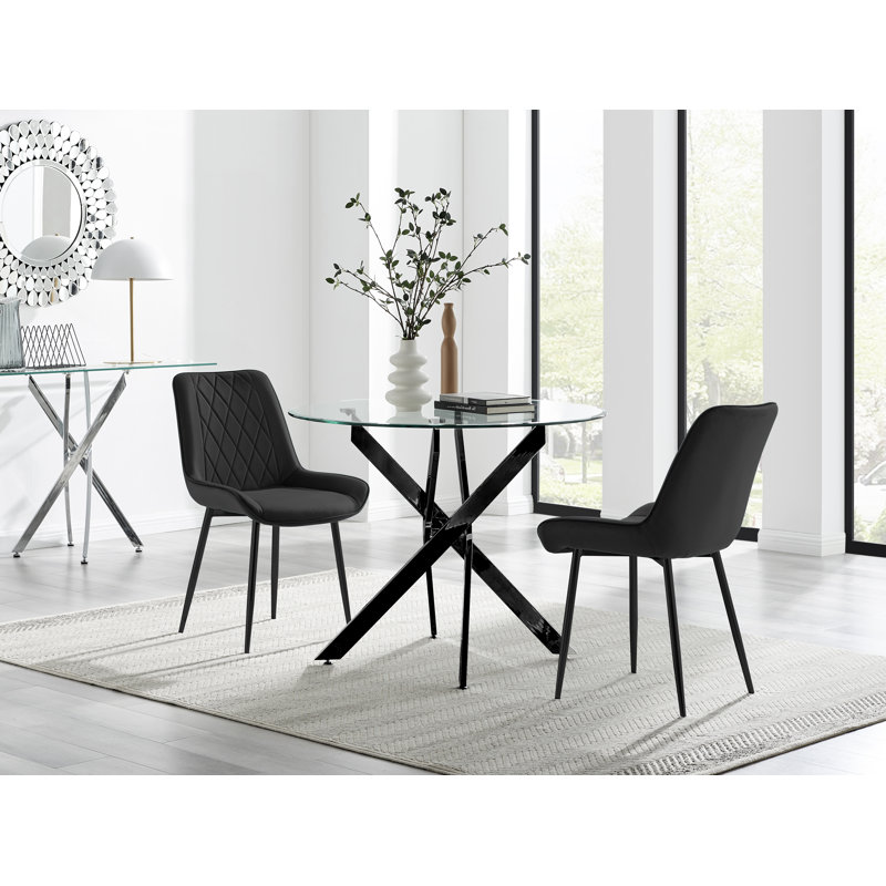 Bernell 2 - Person Dining Set, Black/Black