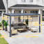 Pergola à persiennes avec toit réglable et structure en aluminium-112404719
