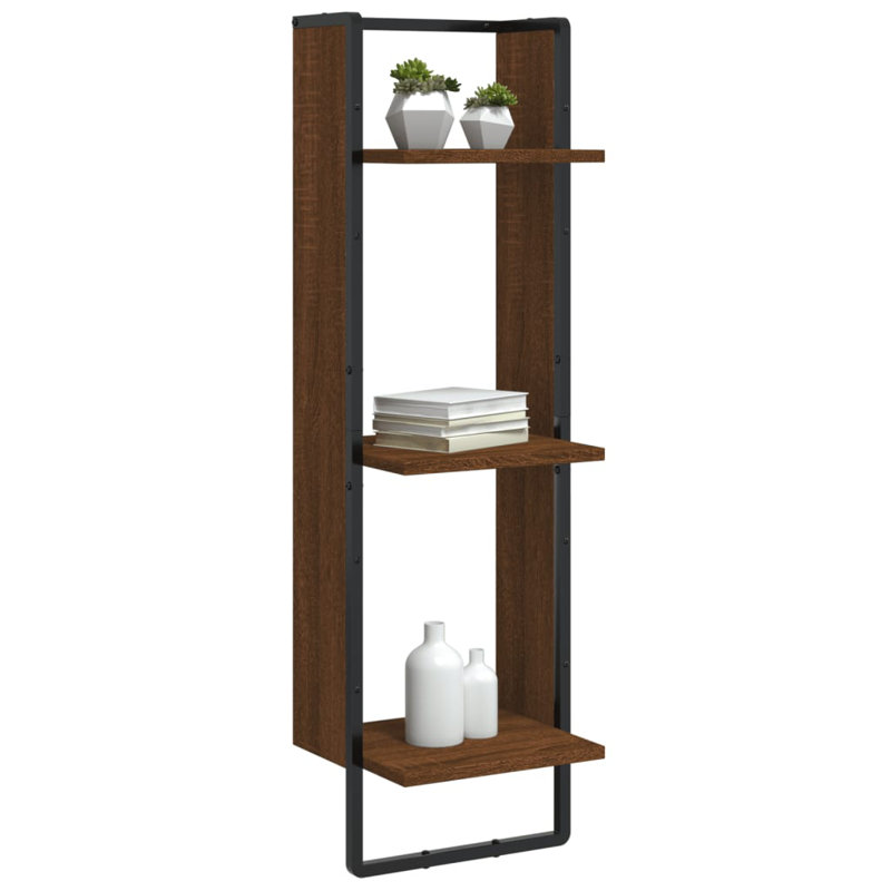 Adetoun 3 Piece Bracket Shelf, Brown Oak