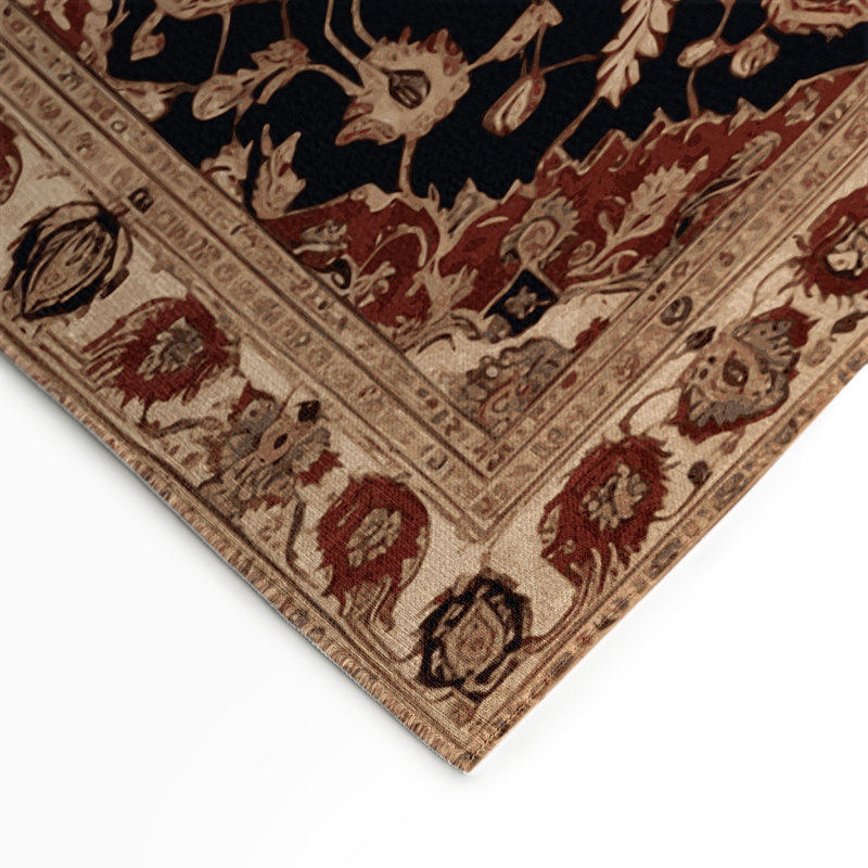 Tapis d'intérieur et d'extérieur brun Persian, Rectangle 5 pi x 7 pi