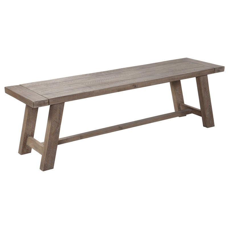 Banc de salle à manger en bois massif naturel et brun 60 po