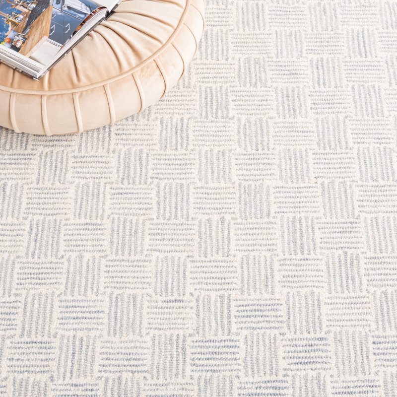 Tylo Hand Tufted Wool Pile And Cotton With Latex Striped Rug, Rectangle 5' x 8'