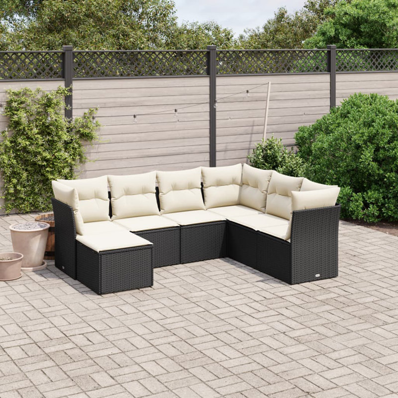 Ensemble de canapé de jardin extérieur modulaire en acier PE, Beige