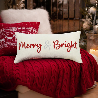 Christmas Decor Burlap Decorative Rectangle Throw Lumbar Waist Pillow Case Cushion Cover For Couch Living Room 12 Inches