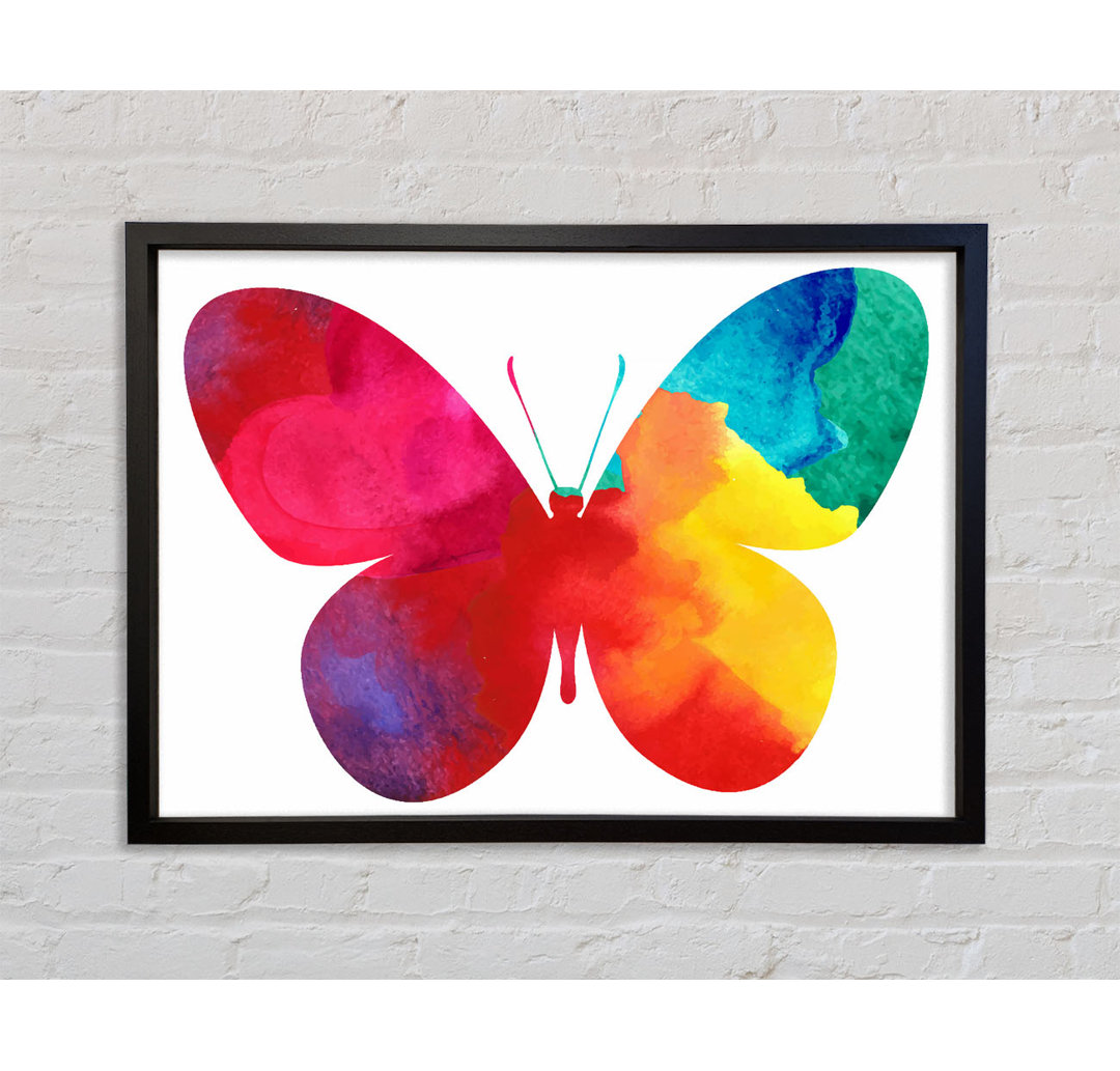 Regenbogen Schmetterling - Einzelner Bilderrahmen Kunstdrucke auf Leinwand