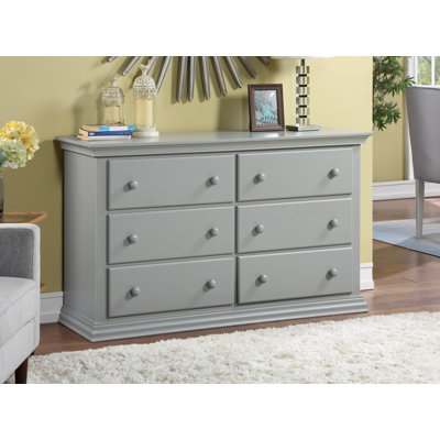 Universal Large Pine Wood Fully Assembled 6 Drawer Double Dresser by Suite Bebe