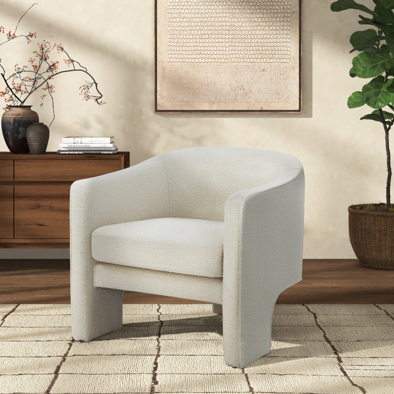 Fauteuil l 30,3 po Upland, Bouclé ivoire