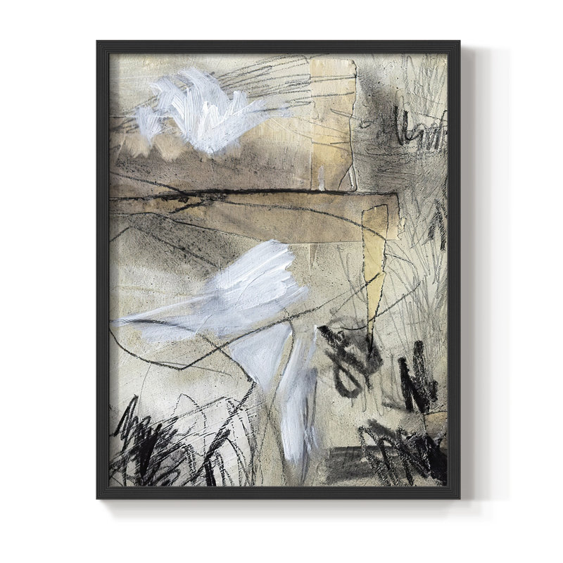 «Masked Notes I», reproduction encadrée - bois massif, Noir, H 10 po x l 8 po