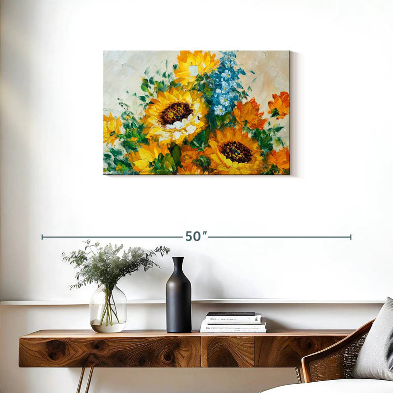 Harnek Abstract Sunflower, 20" H x 30" W