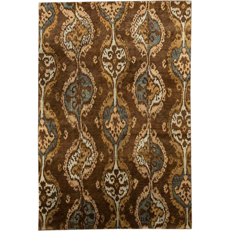 Himalayan Ikat Area Rug in Dark Brown
