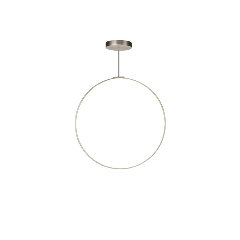 Cirque 1 - Light LED Unique/Statement Pendant, Brushed Nickel, 83.63" H x 36" W x 0.75" D