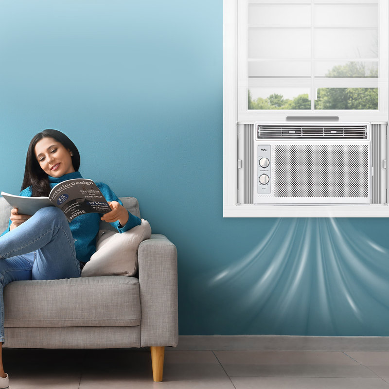 Compact White 5000 BTU Window Air Conditioner with Remote