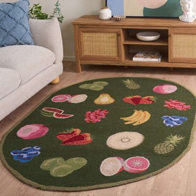 Tapis en laine crocheté à la main Demitro
