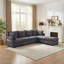 Canapé modulaire 112 po avec méridienne réversible et pouf de 112 po, tissu chenille résistant aux chats, 2 coussins-116650388