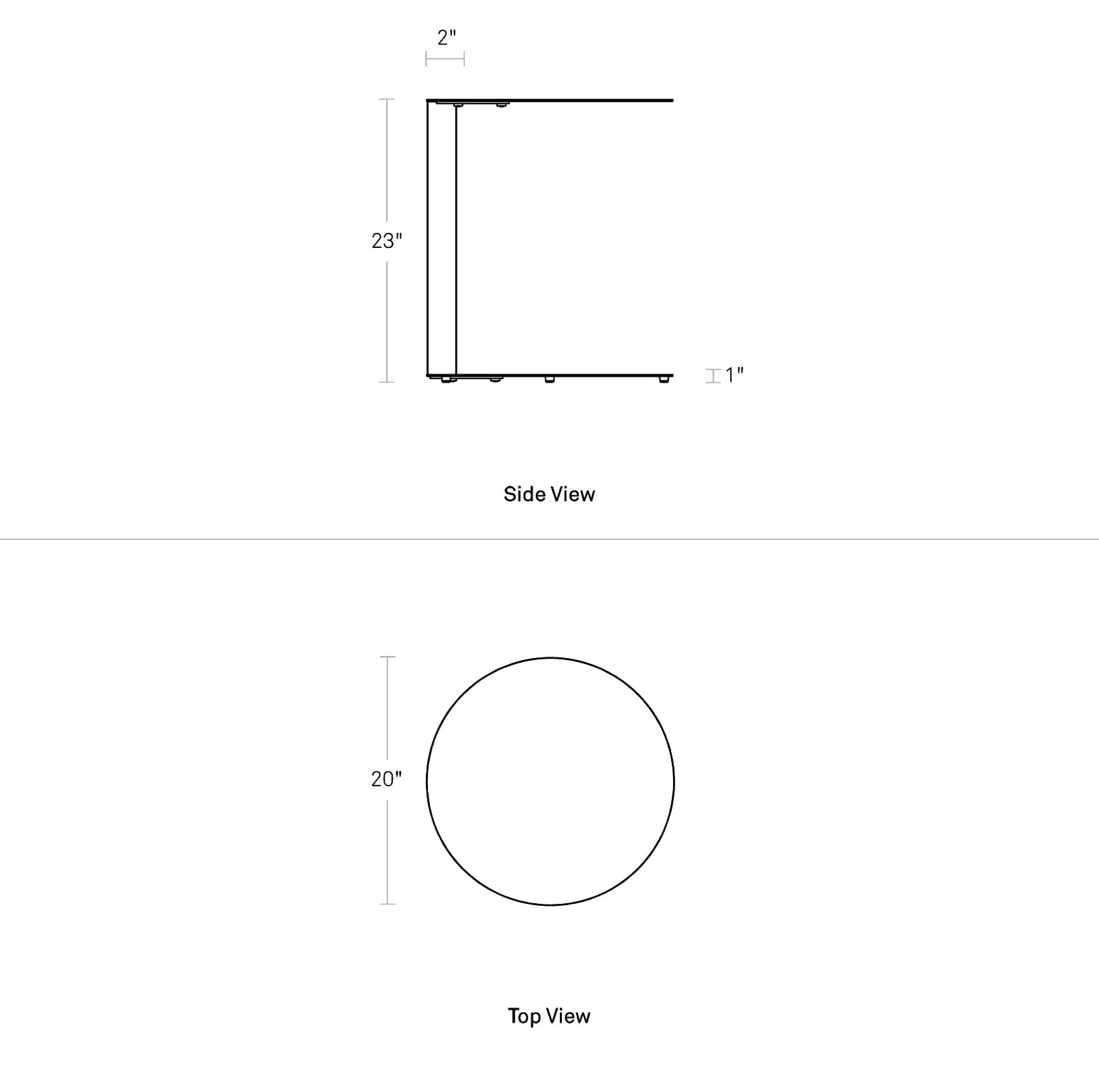 Note End Table, White, 23" H x 20" W x 20" D