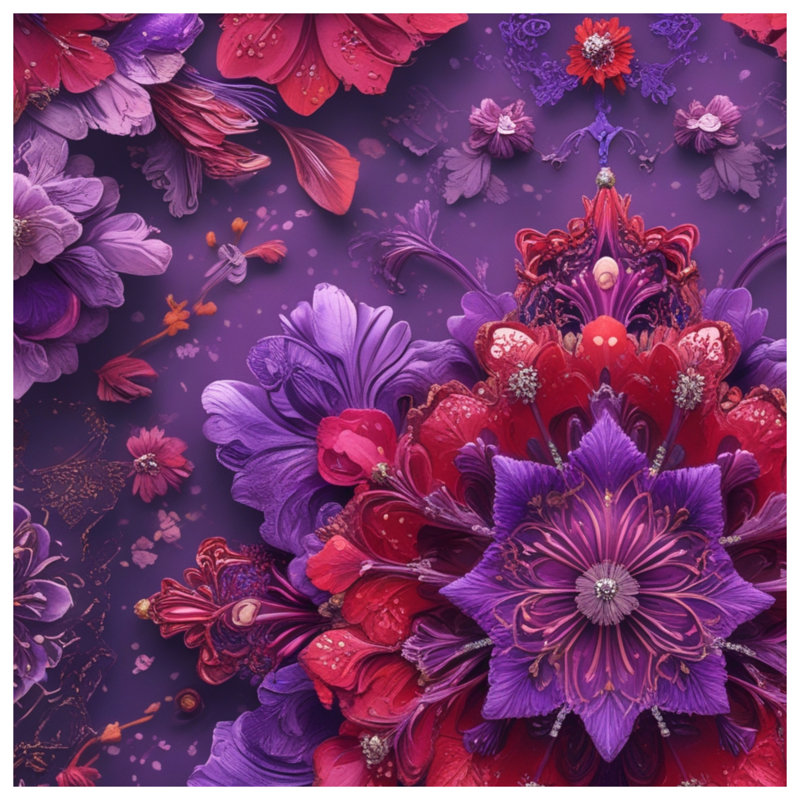 Couvertures complexes à motif floral, L 50 po x H 60 po