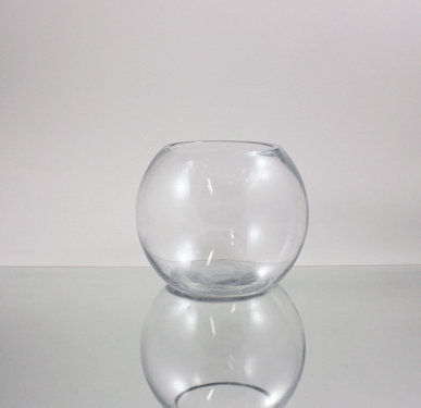 Clear Glass Bubble Bowl Vase, 8" Diameter, 6 Pieces