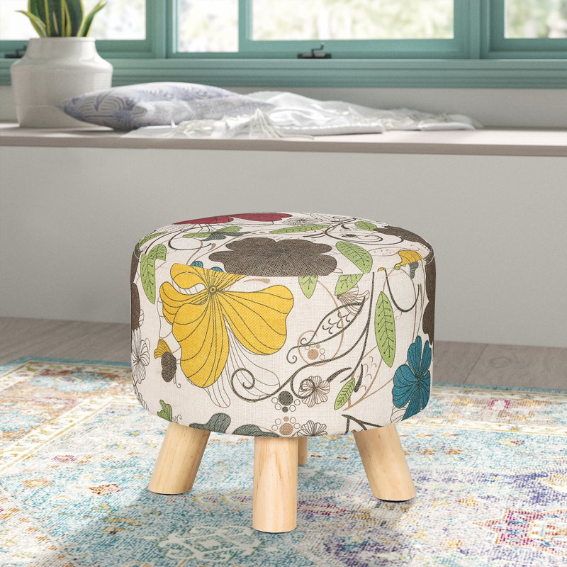 Darlington 11.2" Wide Round Ottoman, Colorful