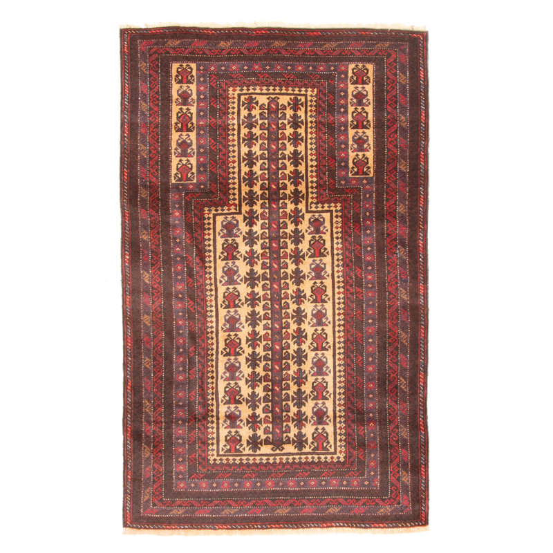 Tapis brun clair Teimani 2 pi 8 po x 4 pi 7 po