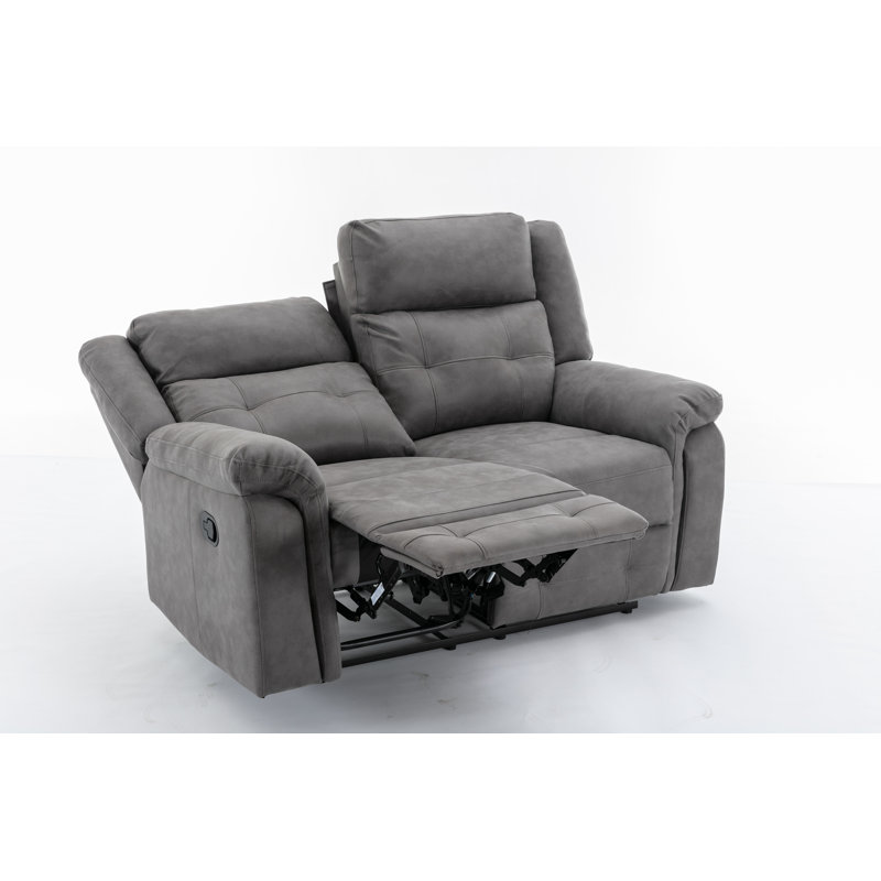 Bonachea 2 Seater Reclining Loveseat, Dark Grey