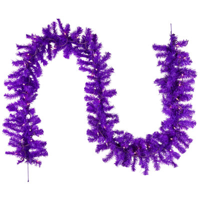 Pre-Lit Artificial Pine Christmas Garland - 9' - Clear Lights