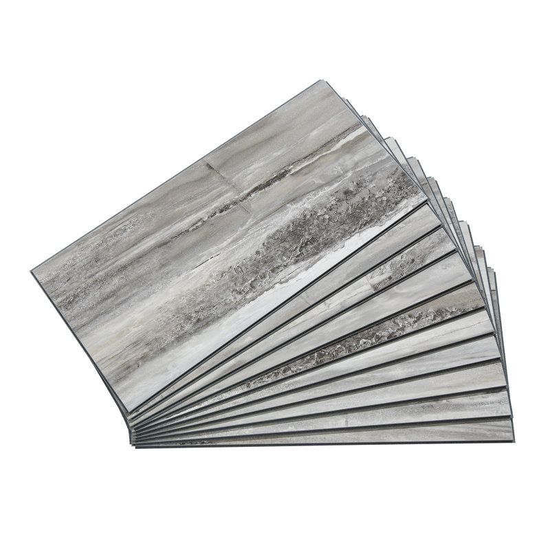 Palisade 23.2 in. x 11.1 in. Interlocking Vinyl Wall/Backsplash Panels in Louvre Granite (10 Pack), Louvre Granite